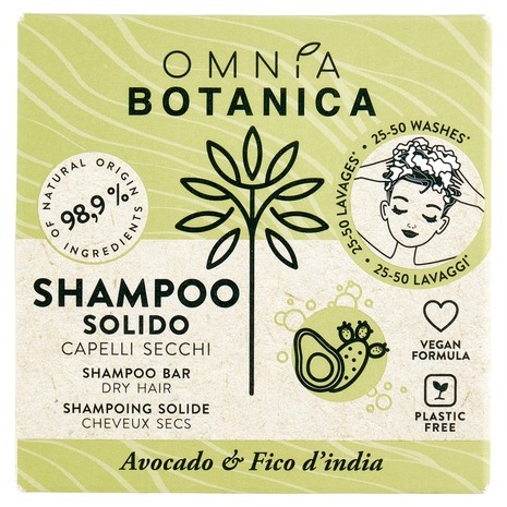 Omnia Botanica Shampoo Solido Capelli Secchi Avocado & Fico d'india 50 g